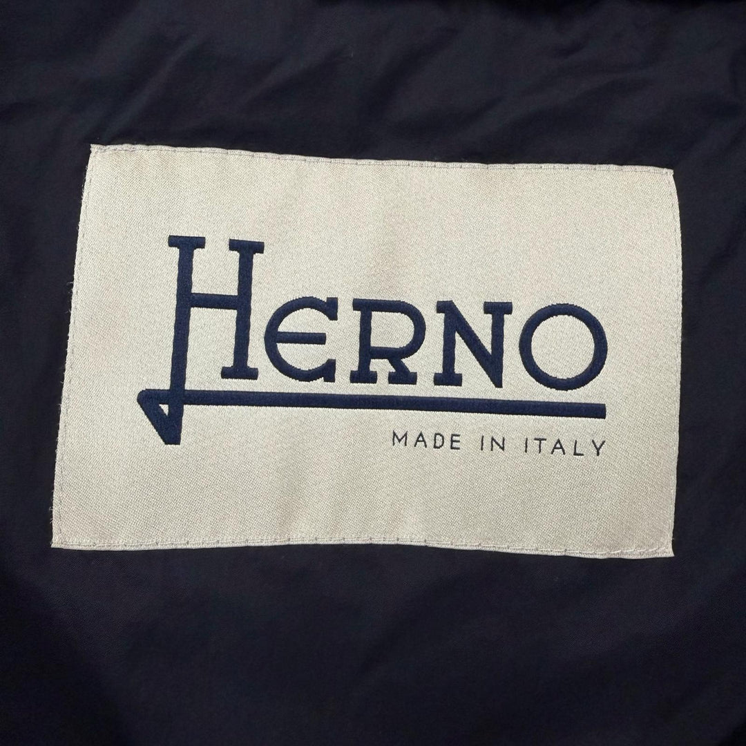 美品☆Herno ヘルノ PI0848D DIAGONAL WOOL AND NUAGE PARKA ウール切替 ダウンコート ブラック 38 イタリア製 正規品 レディース