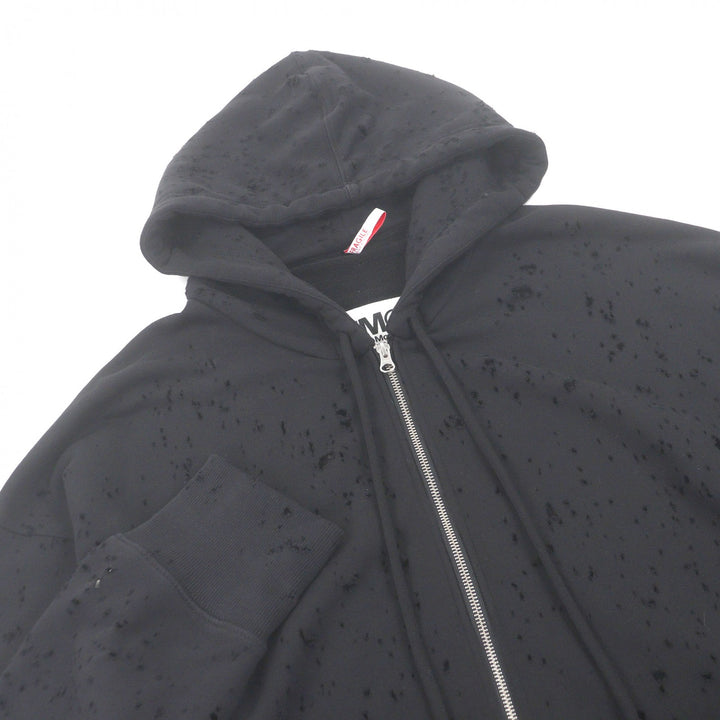 極美品□MM6 Maison Margiela エムエムシックス メゾンマルジェラ S62GU0113 デストロイ加工 オーバーサイズ ジップパーカー S 正規品