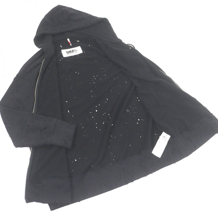 極美品□MM6 Maison Margiela エムエムシックス メゾンマルジェラ S62GU0113 デストロイ加工 オーバーサイズ ジップパーカー S 正規品