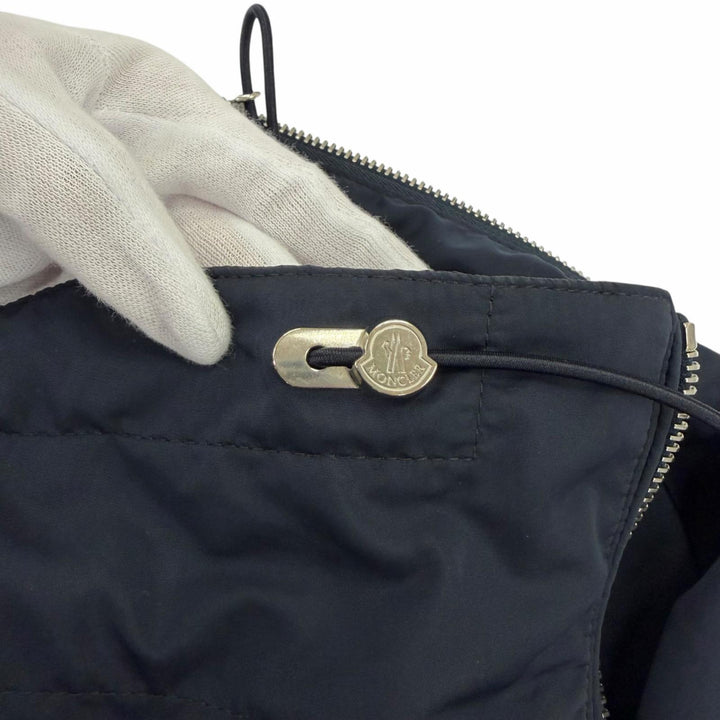 美品☆MONCLER モンクレール 2023年製 J10931A00087 ENET ロゴワッペン・フード付 ZIP UP ジャケット ネイビー 0 正規品 レディース