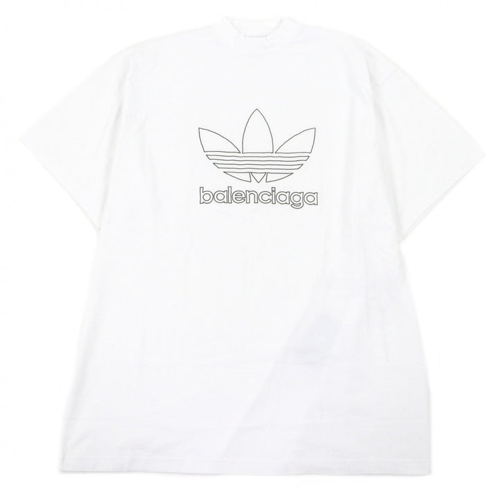 未使用品□BALENCIAGA adidas バレンシアガ アディダス 723976 トレフォイルロゴ刺繍 オーバーサイズ 半袖Ｔシャツ ホワイト 3 正規品