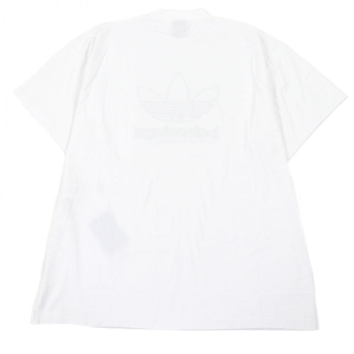 未使用品□BALENCIAGA adidas バレンシアガ アディダス 723976 トレフォイルロゴ刺繍 オーバーサイズ 半袖Ｔシャツ ホワイト 3 正規品