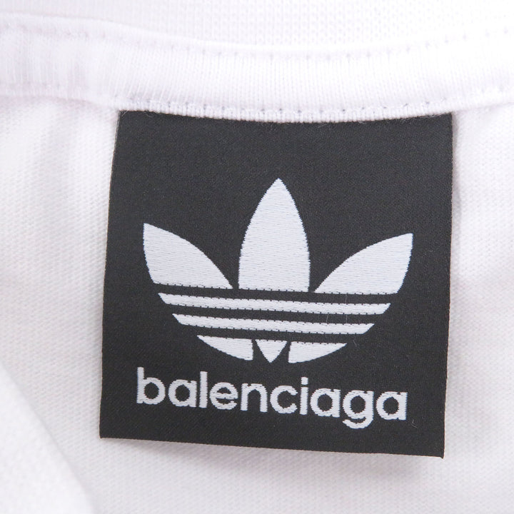未使用品□BALENCIAGA adidas バレンシアガ アディダス 723976 トレフォイルロゴ刺繍 オーバーサイズ 半袖Ｔシャツ ホワイト 3 正規品