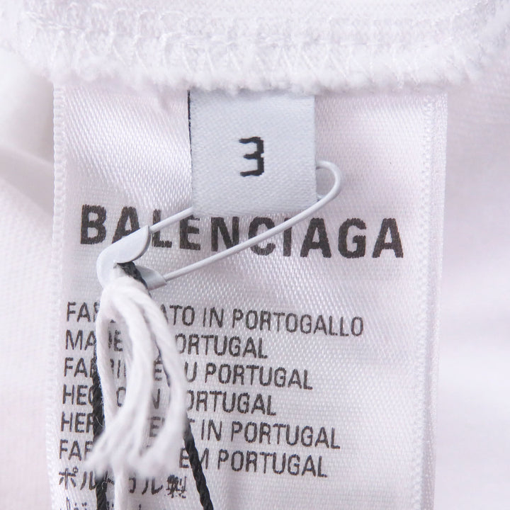 未使用品□BALENCIAGA adidas バレンシアガ アディダス 723976 トレフォイルロゴ刺繍 オーバーサイズ 半袖Ｔシャツ ホワイト 3 正規品
