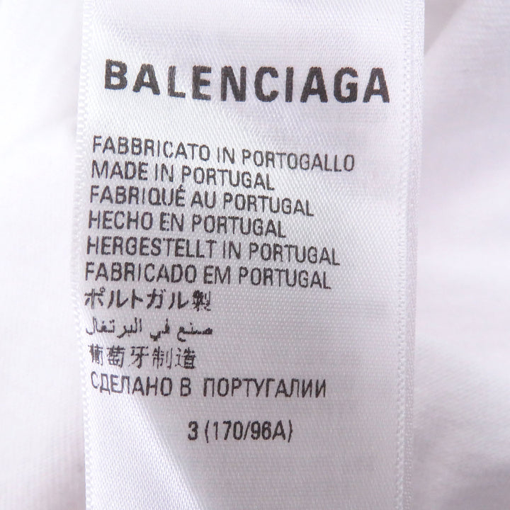 未使用品□BALENCIAGA adidas バレンシアガ アディダス 723976 トレフォイルロゴ刺繍 オーバーサイズ 半袖Ｔシャツ ホワイト 3 正規品
