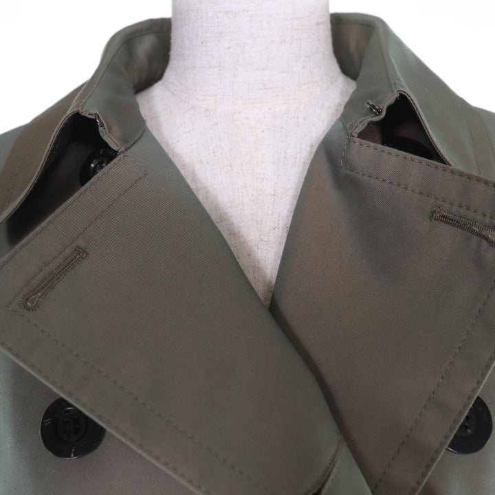 未使用品☆Aquascutum アクアスキュータム 5021350101-45 ウールライナー付 ハーフ トレンチコート カーキ 6 日本製 正規品 レディース