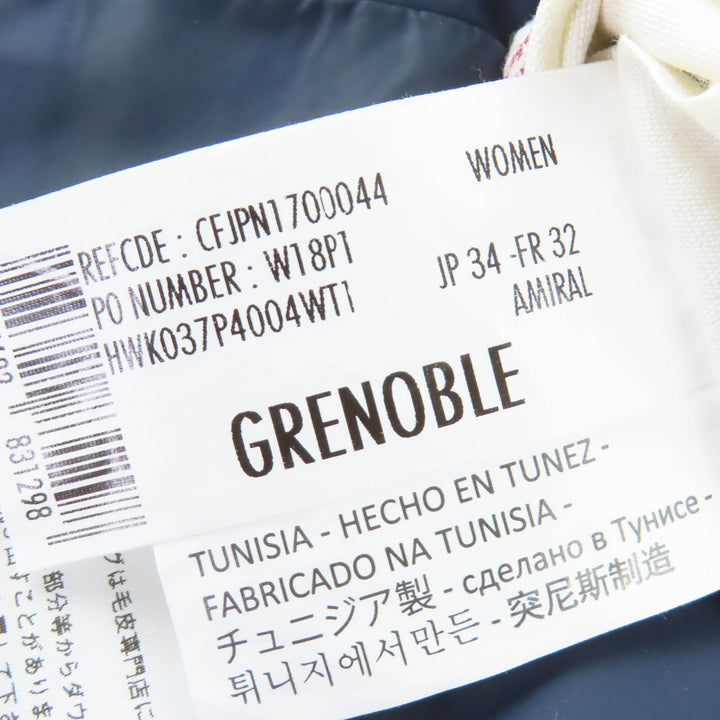美品☆Pyrenex ピレネックス W18P1 GRENOBLE ラクーンファー・フード付 ダウンコート ネイビー 34 正規品 レディース