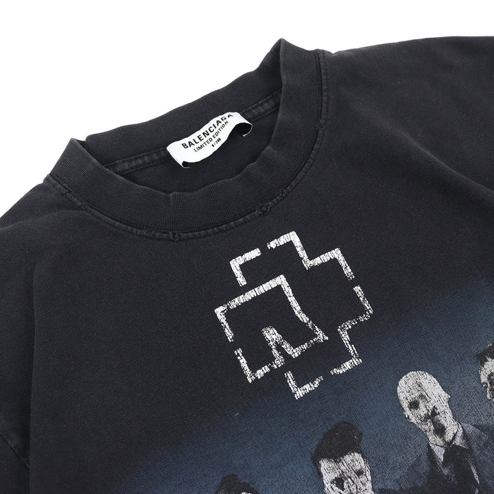 美品△BALENCIAGA バレンシアガ 21SS 670943 コットン100％ ラムシュタイン レギュラーフィット 半袖Ｔシャツ 黒 XXS 正規品