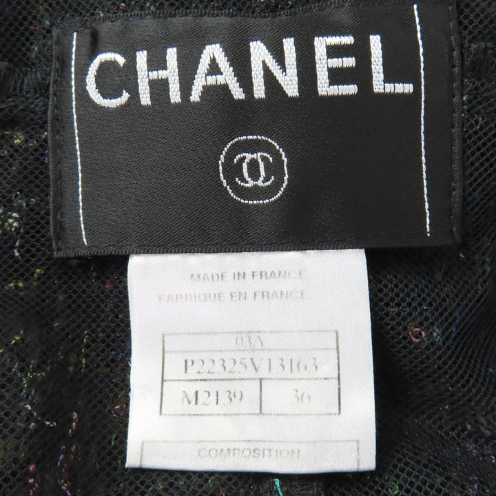 極美品☆CHANEL シャネル 03A P22325V13163 モヘア ウール ココボタン プードル ジャケット・スカート セットアップ マルチ 36 正規品