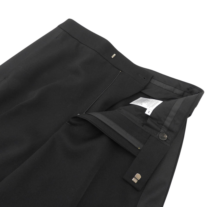 未使用品▲BOTTEGAVENETA ボッテガヴェネタ 680523 ウール100％ サイドライン テーパードパンツ ブラック 44 イタリア製 正規品 メンズ