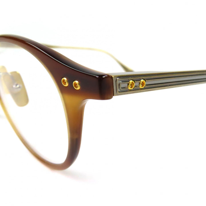 極美品△DITA ディータ DTX148 ASH(＋) ボストン メガネ 眼鏡 アイウェア ブラウンデミ アンティークゴールド 47□21-148 定価101200円