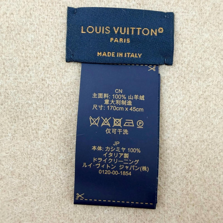 極美品☆LOUIS VUITTON ルイヴィトン 2025年製 M78123 マフラー・レイキャビック カシミヤ100％ ベージュ イタリア製 正規品 箱付き