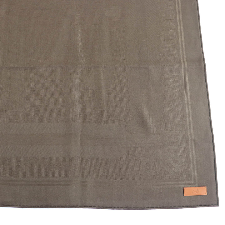 未使用品★HERMES エルメス カレ115 サングル カシミヤ シルク混 マロン・グラッセ レザーパッチ付き 超大判スカーフ 箱付 定価195800円