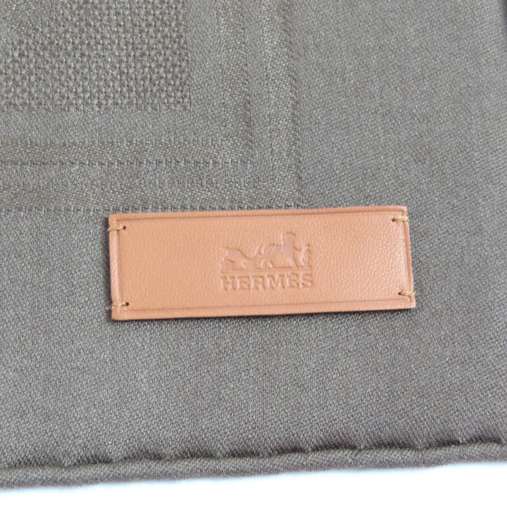 未使用品★HERMES エルメス カレ115 サングル カシミヤ シルク混 マロン・グラッセ レザーパッチ付き 超大判スカーフ 箱付 定価195800円