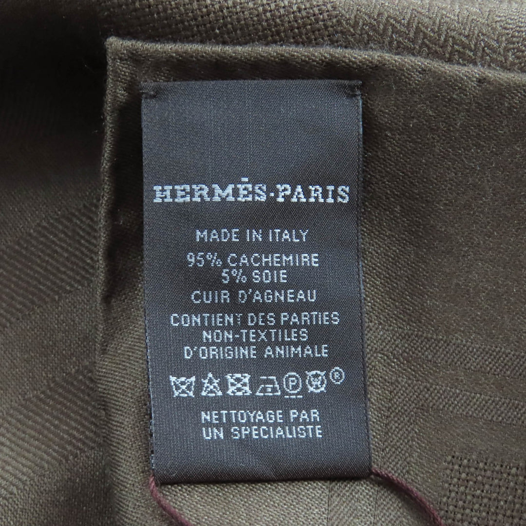 未使用品★HERMES エルメス カレ115 サングル カシミヤ シルク混 マロン・グラッセ レザーパッチ付き 超大判スカーフ 箱付 定価195800円