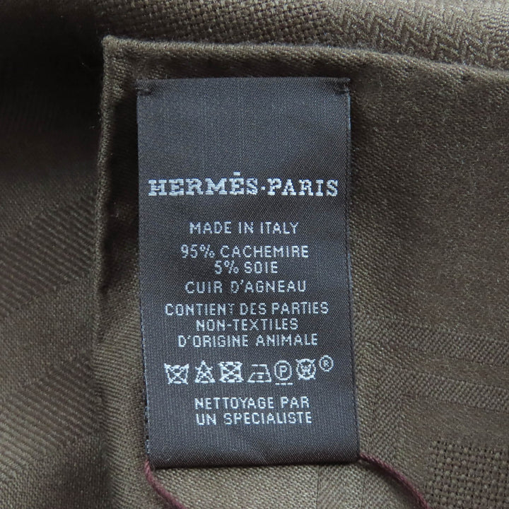 未使用品★HERMES エルメス カレ115 サングル カシミヤ シルク混 マロン・グラッセ レザーパッチ付き 超大判スカーフ 箱付 定価195800円