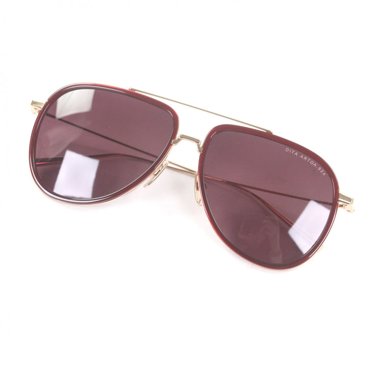 未使用品□DITA ディータ DTS472-A-03 ARTOA.92x ツーブリッジ サングラス ピンクゴールド クリアボルドー 58□15-145 日本製 メンズ