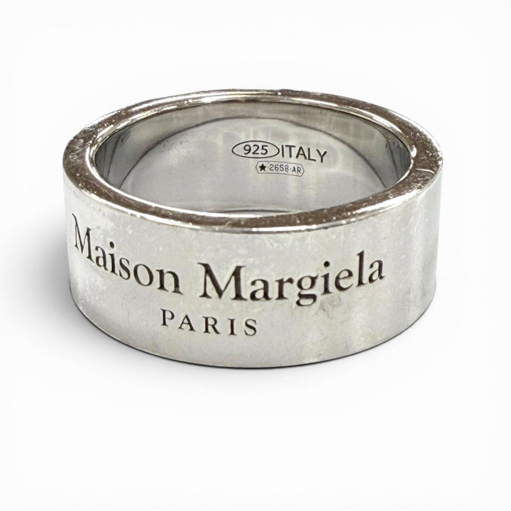 美品▼Maison Margiela メゾンマルジェラ 925 ロゴ刻印 リング 指輪 シルバー JP13号 重量9.5g メンズ レディース アクセサリー 箱付き