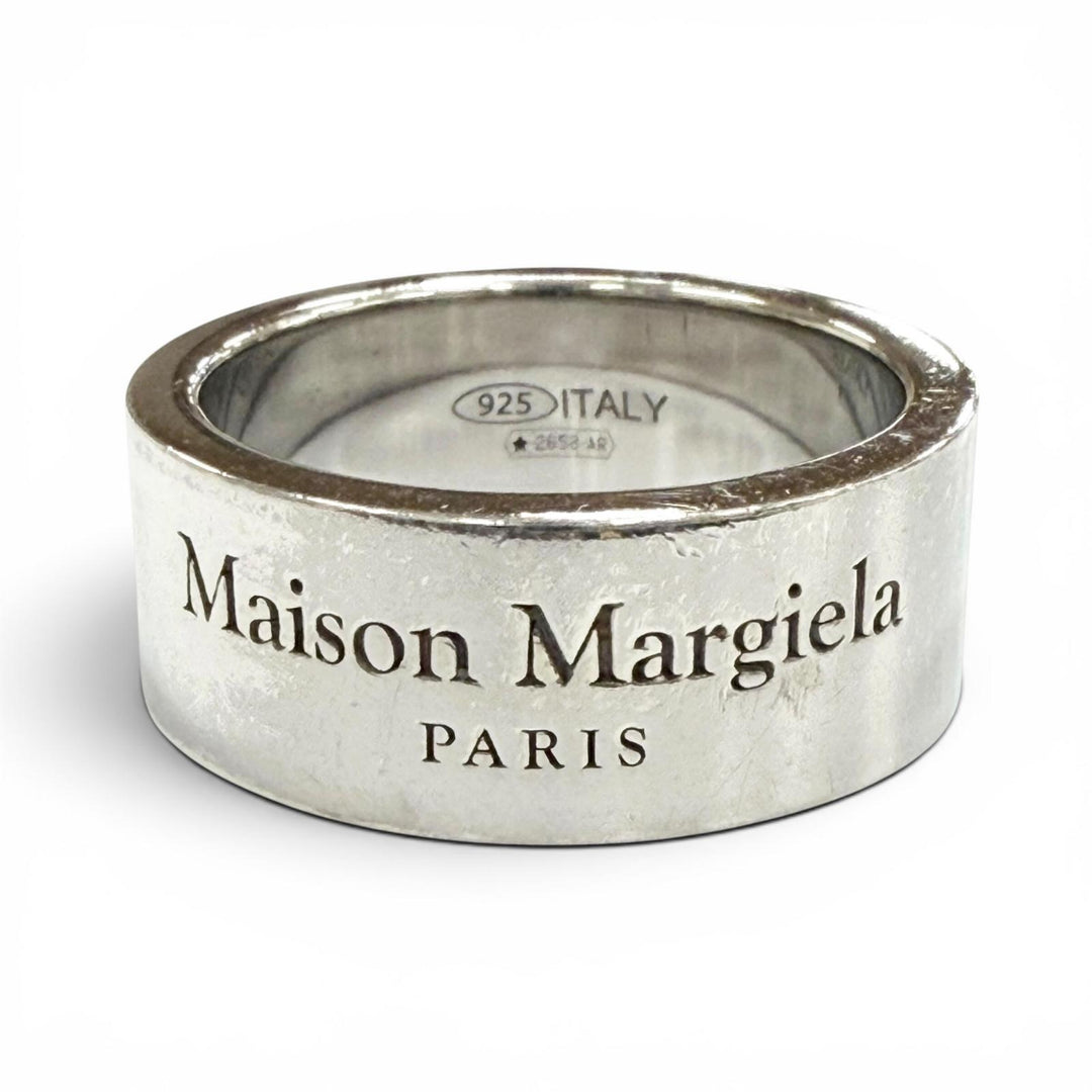 美品▼Maison Margiela メゾンマルジェラ 925 ロゴ刻印 リング 指輪 シルバー JP13号 重量9.5g メンズ レディース アクセサリー 箱付き