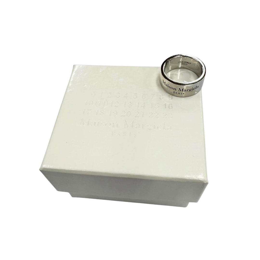 美品▼Maison Margiela メゾンマルジェラ 925 ロゴ刻印 リング 指輪 シルバー JP13号 重量9.5g メンズ レディース アクセサリー 箱付き