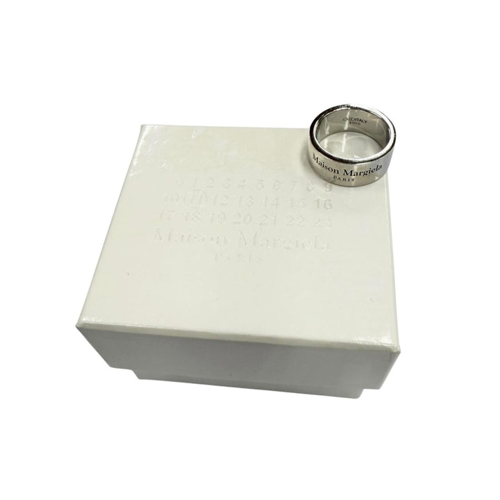 美品▼Maison Margiela メゾンマルジェラ 925 ロゴ刻印 リング 指輪 シルバー JP13号 重量9.5g メンズ レディース アクセサリー 箱付き