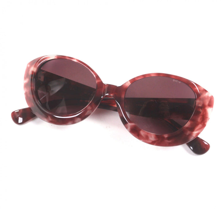 美品▼DITA ディータ DTS756 ELOVIA マーブル アイウェア サングラス ローズトータス 51□21-145 デモレンズ 日本製 メンズ 定価95700円