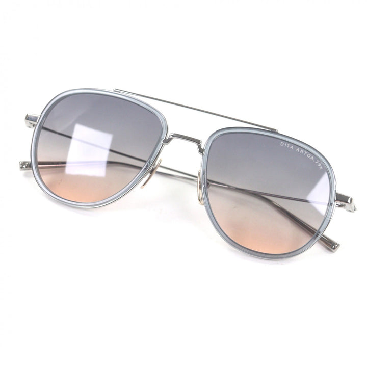 未使用品□DITA ディータ DTS473 ARTOA.79x ツーブリッジ サングラス シルバー グレー系グラデーションレンズ 53□20-145 定価86900円