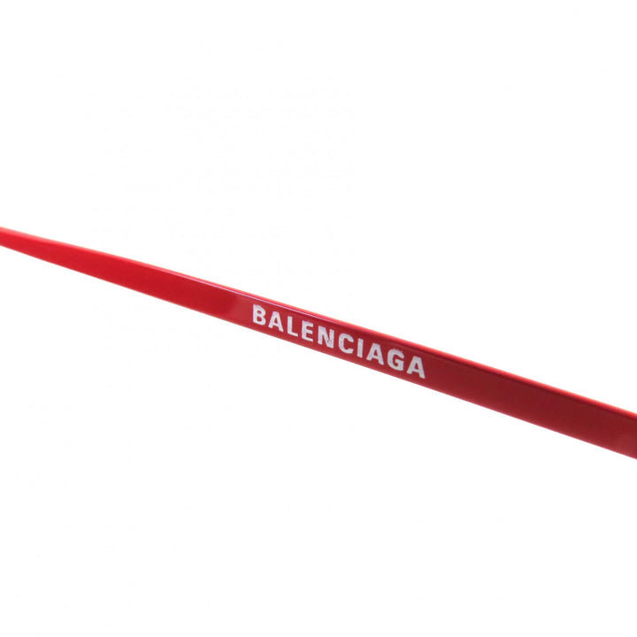美品△BALENCIAGA バレンシアガ BB0016SK ロゴ ラウンド ミラーレンズ サングラス レッド 55□20-145 ケース付き イタリア製 メンズ