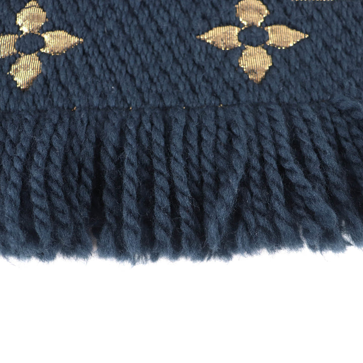 極美品★LOUIS VUITTON ルイヴィトン M70815 エシャルプロゴマニアシャイン シルク混 ブルーペトロール モノグラム マフラー 箱付
