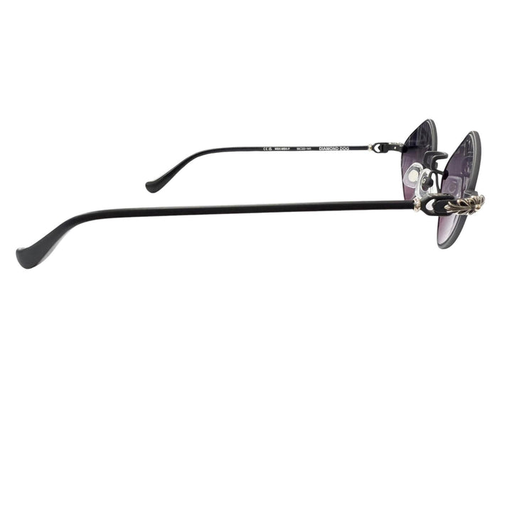 極美品□CHROME HEARTS クロムハーツ DIAMOND DOG SV925使い フローラルクロス サングラス マットブラック 50□22-141 度入り 日本製