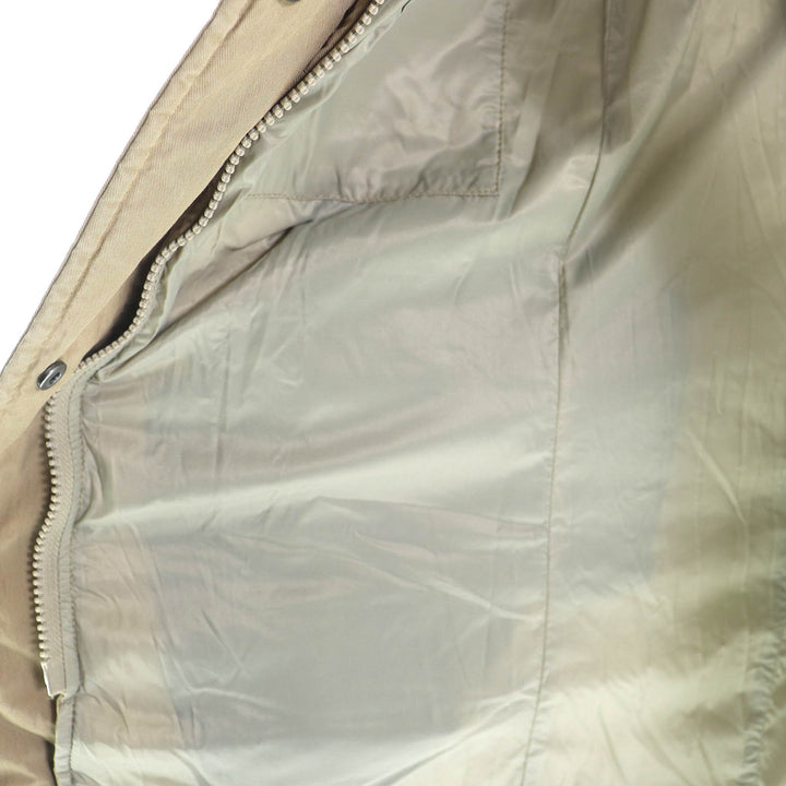 美品△Pyrenex ピレネックス GRENOBLE グルノーブル ロゴワッペン ファー フード付き ダウンジャケット ダウンコート ベージュ 36 正規品