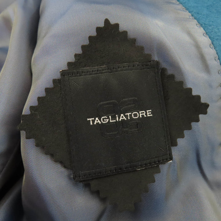 未使用品☆TAGLIATORE タリアトーレ CFDL10P アンゴラ カシミヤ混 エンブレム銀ボタン コート ブルー 42 イタリア製 レディース