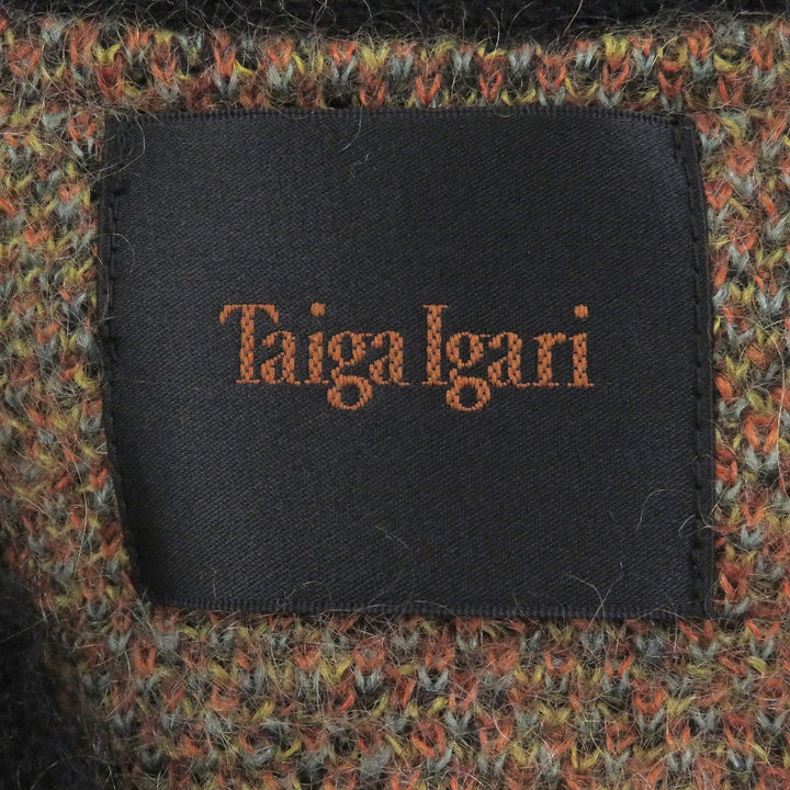 極美品□Taiga Igari タイガ イガリ 23AW BOUQUET CARDIGAN ボタニカル モヘア ニットカーディガン ブラック系 L 日本製 正規品 メンズ