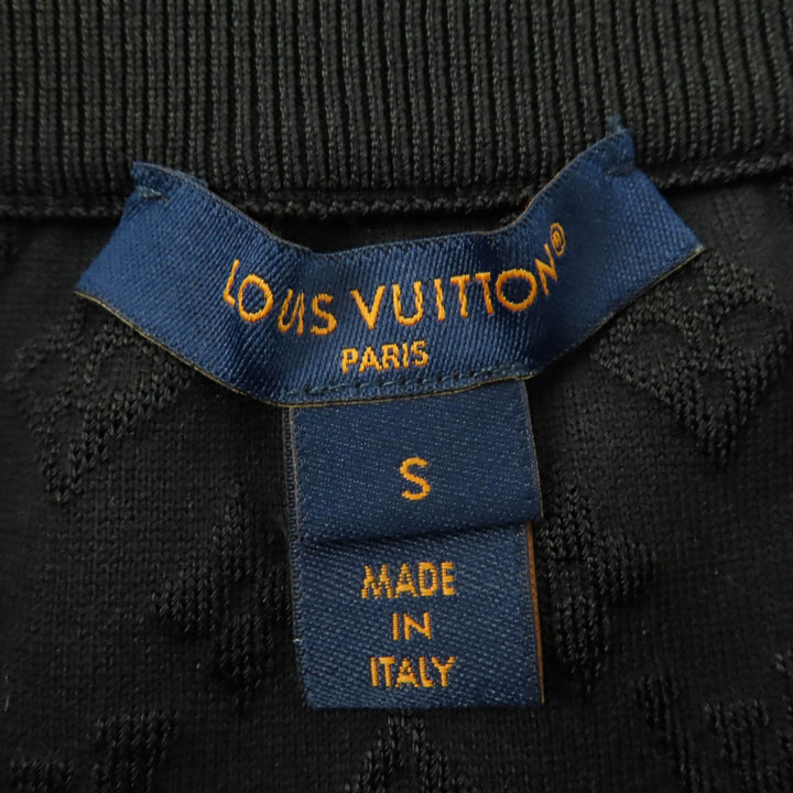 極美品☆LOUIS VUITTON ルイヴィトン 23SS シルク モノグラムエンボス 膝丈 タイト スカート ブラック S イタリア製 正規品 レディース