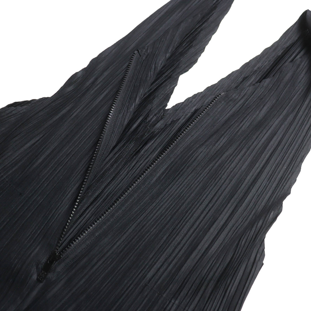 美品△PLEATS PLEASE プリーツプリーズ イッセイミヤケ PP53-JI404 フロントジップ Vネック サロペット ツナギ オールインワン 3 正規品