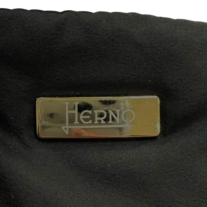 美品★Herno ヘルノ PI001564D ウール混 フード付 切替デザイン ZIP UP ダウンコート ブラック 44 イタリア製 正規品 レディース