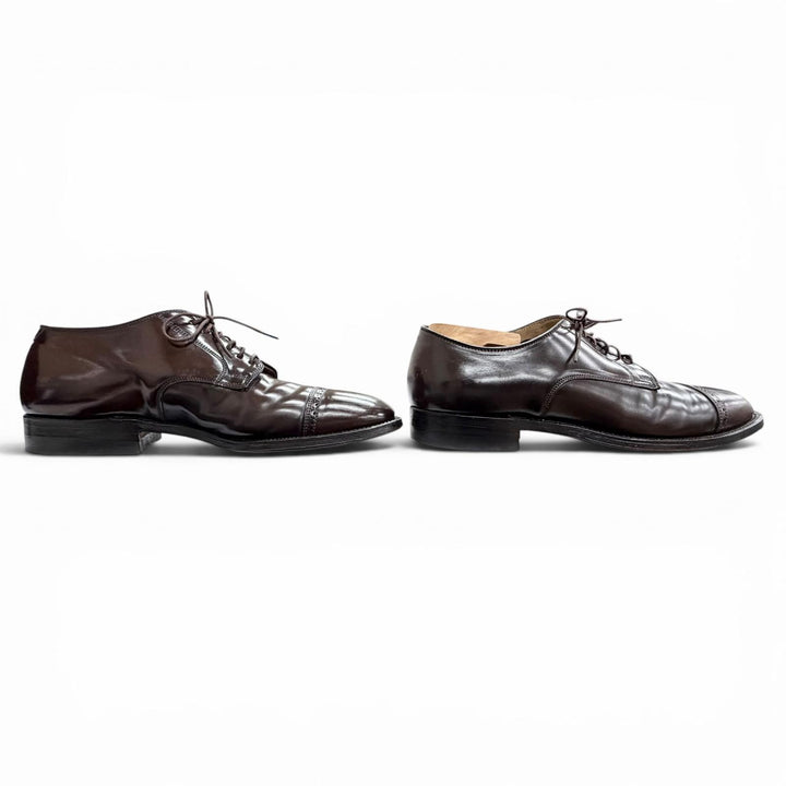 良品△ALDEN オールデン 56201 コードバン 外羽根 パンチドキャップトゥ レースアップ レザーシューズ ブラウン 9 イングランド製 メンズ