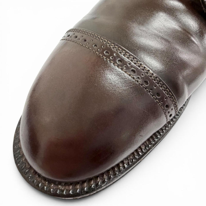 良品△ALDEN オールデン 56201 コードバン 外羽根 パンチドキャップトゥ レースアップ レザーシューズ ブラウン 9 イングランド製 メンズ