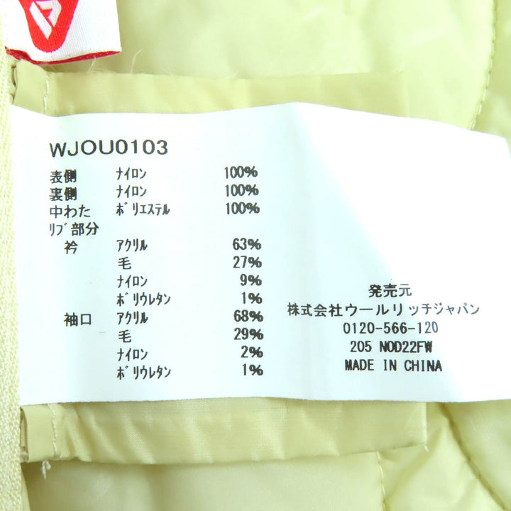極美品△WOOLRICH ウールリッチ WJOU0103 ダイアモンドインサレーションコート ロゴ刺繍 ロングキルティングコート アイボリー XL 正規品