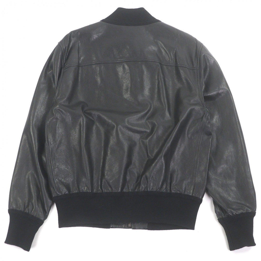 美品□GUCCI グッチ 621460 羊革 ウール GG金ボタン ボンバージャケット ライダースジャケット ブラック 48 イタリア製 正規品 メンズ