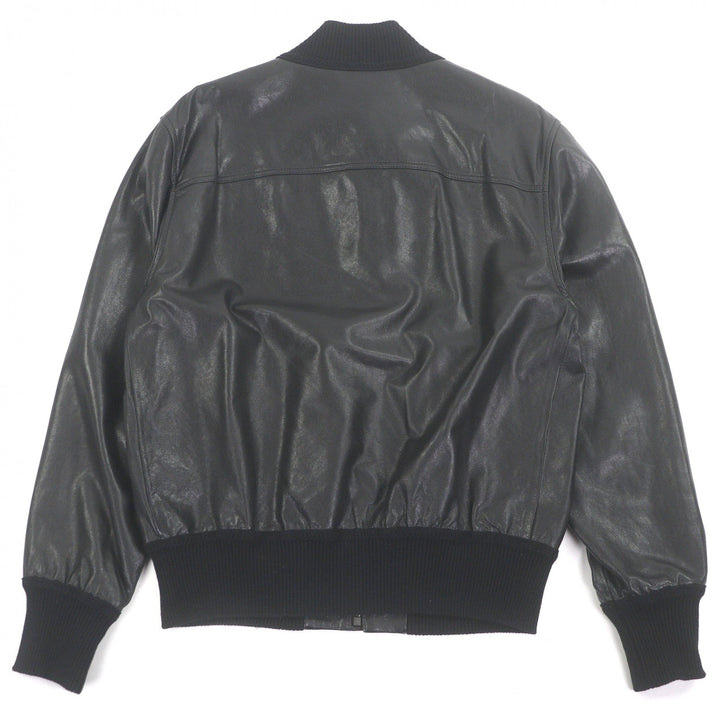 美品□GUCCI グッチ 621460 羊革 ウール GG金ボタン ボンバージャケット ライダースジャケット ブラック 48 イタリア製 正規品 メンズ