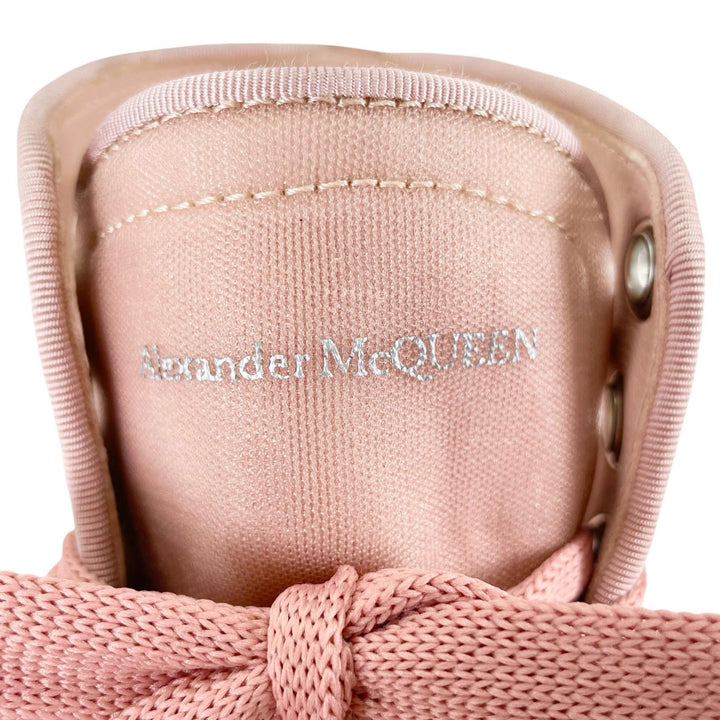 極美品▲Alexander McQueen アレキサンダーマックイーン 658082 TREAD MESH ハイカットスニーカー ローズピンク 37 伊製 箱・保存袋付き