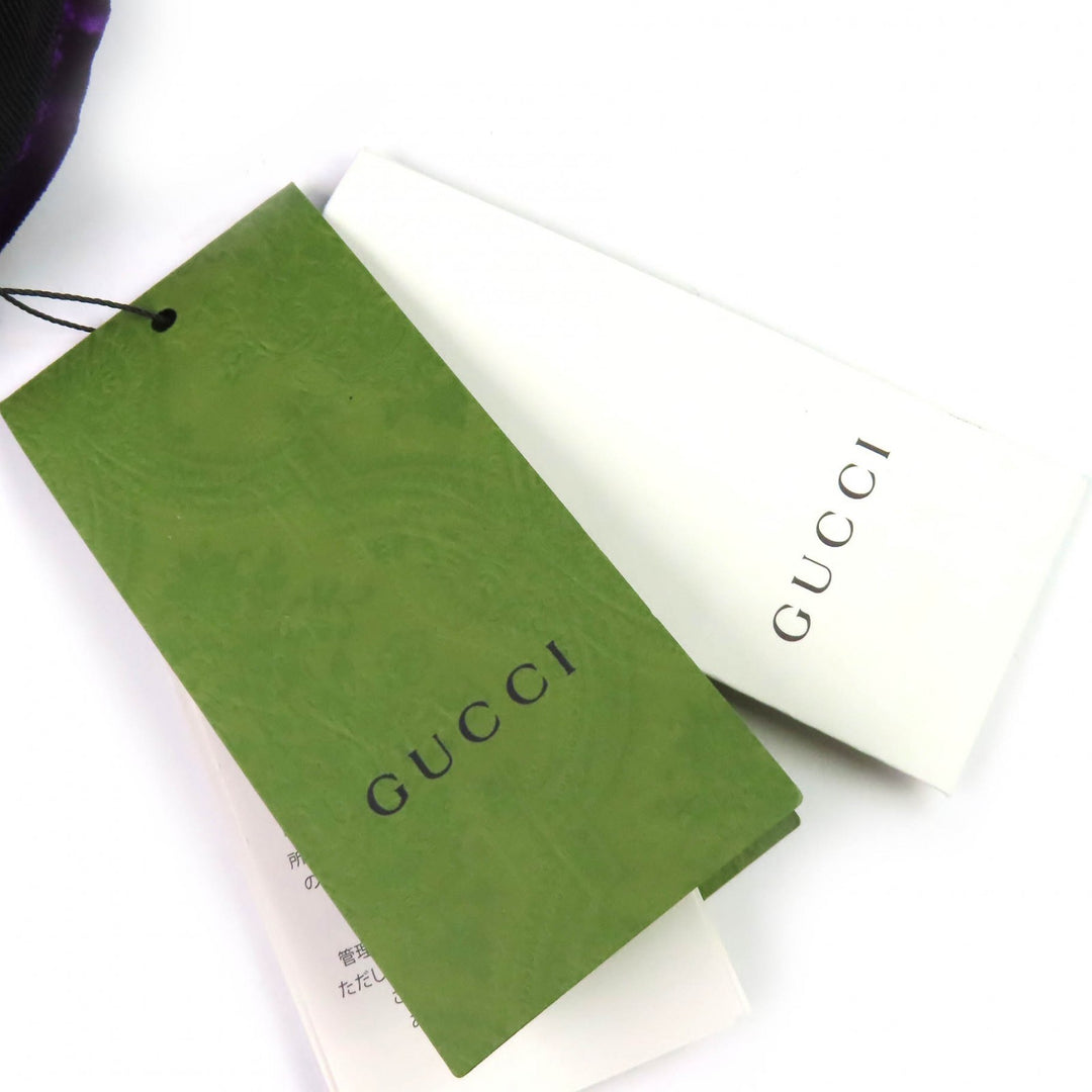 極美品△GUCCI グッチ 761072 ビット金具 レザーベルト付き 裾シャーリング ベロア ロング パンツ パープル 36 伊製 正規品 レディース