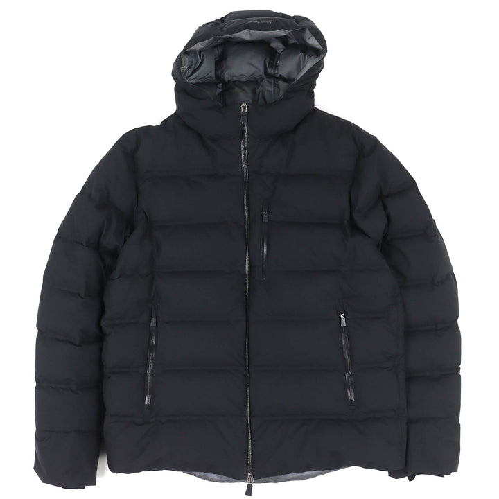 美品△Herno ヘルノ PI134UL Laminar ラミナー 3レイヤー シームレスダウンブルゾン GORE-TEX フーデッド ダウンジャケット 黒 50 正規品