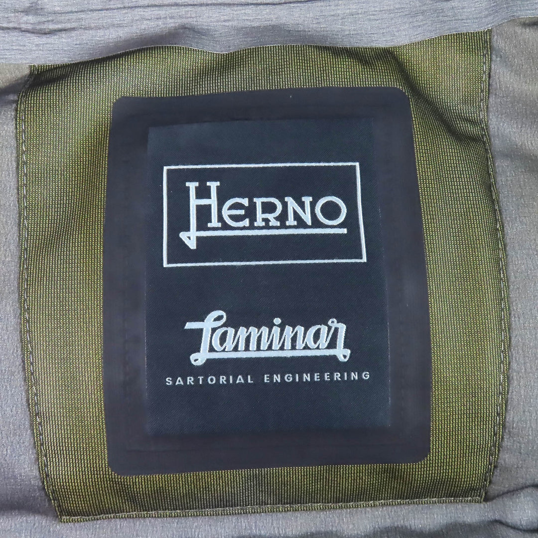 美品△Herno ヘルノ PI134UL Laminar ラミナー 3レイヤー シームレスダウンブルゾン GORE-TEX フーデッド ダウンジャケット 黒 50 正規品