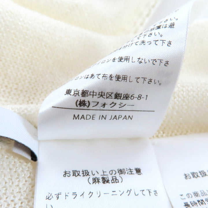 極美品★FOXEY フォクシー 43431 Otavia フロントオープン リネンブレンド ロング カーディガン Mサイズ相当 正規品 定価108900円