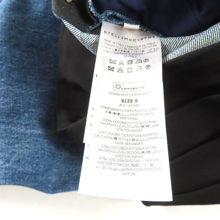 未使用品★Stella McCartney ステラマッカートニー コットン100％ 切り替えデザイン デニム マキシスカート インディゴ S 正規品