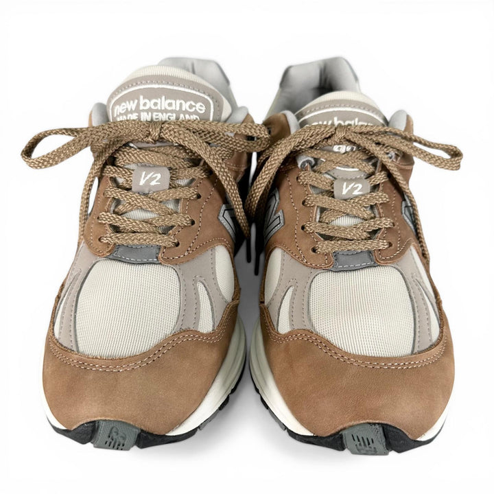 未使用品▲NEW BALANCE ニューバランス U991TB2 991v2 レザー スニーカー ブラウン ホワイト 7.5 イングランド製 メンズ 箱付き