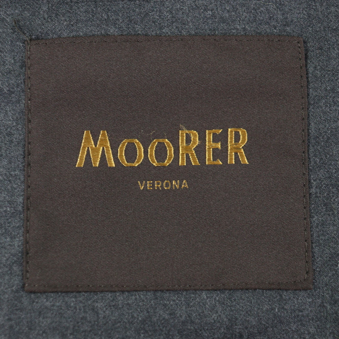 美品▼MOORER ムーレー MORRIS-L1 バージンウール カシミヤ 襟ラビットファー WZIPUP ダウンコート グレー 46 ハンガー・ガーメント付き