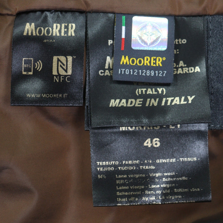 美品▼MOORER ムーレー MORRIS-L1 バージンウール カシミヤ 襟ラビットファー WZIPUP ダウンコート グレー 46 ハンガー・ガーメント付き